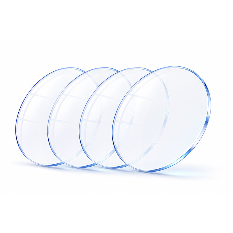 Lenti monofocali graduate Essilor con tecnologia Crizal Sapphire e Crizal Prevencia, per una visione nitida, protezione UV e comfort visivo superiore.