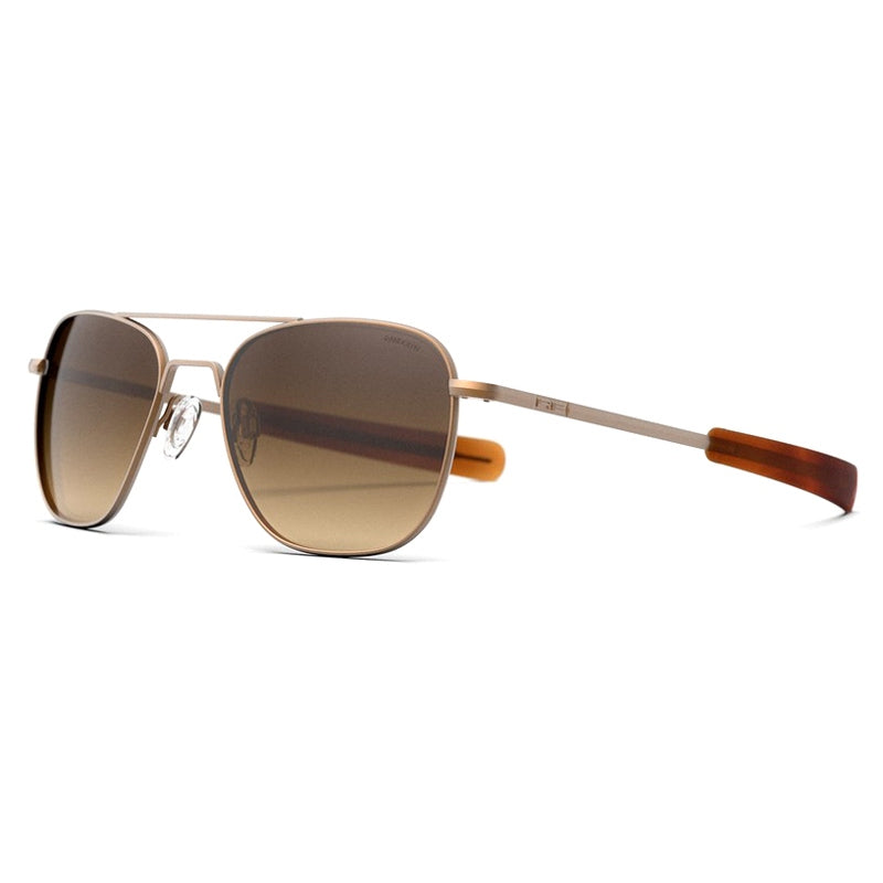 Occhiale da Sole Randolph, Modello: AVIATOR22K Colore: SatinChocolateGoldCapeSand